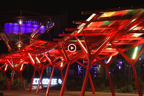 Plaza Futuroscope illuminee eclairage ACTiLED Lighting
