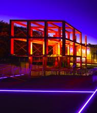 Eclairage couleur dynamique Parc La Villette Paris caniveaux lumineux ACTiLED parc La Villette PARIS